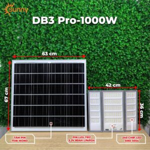 Đèn pha năng lượng mặt trời Oriana DB3 Pro 1000W