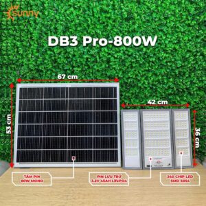 Đèn pha năng lượng mặt trời Oriana DB3 Pro 800W