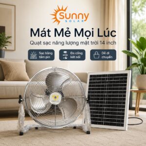 Quạt Năng Lượng Mặt Trời 14 Inch
