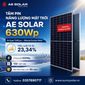 Tấm pin năng lượng mặt trời AE Solar 630Wp chính hãng