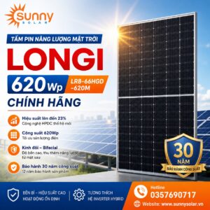 Tấm Pin năng lượng mặt trời Longi 620Wp chính hãng