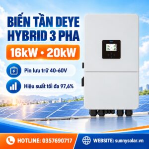 Biến tần Deye Hybrid 16kW 20kW 3 pha