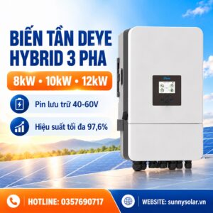 Biến tần Deye Hybrid 8kW 10kW 12kW 3 pha